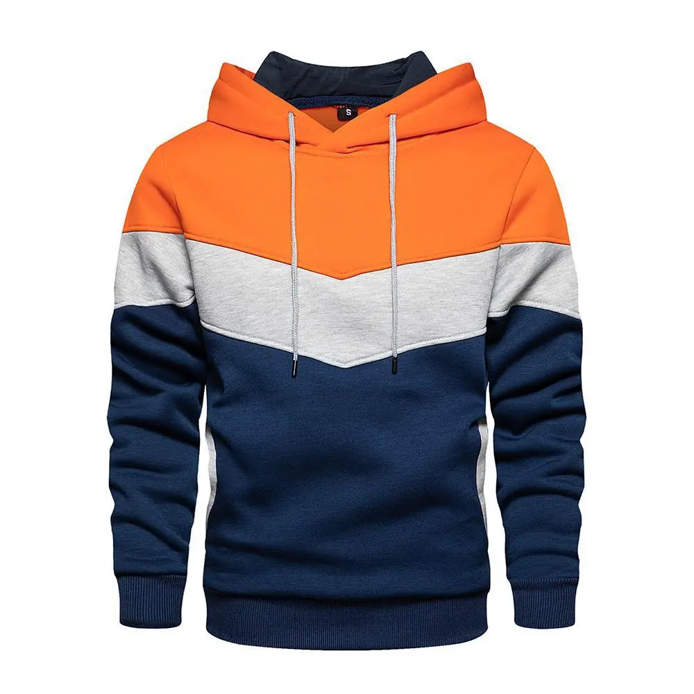 Felpa Con Cappuccio Patchwork Uomo Termica In Pile Autunno Inverno Abbigliamento Sportivo Casual Esterno Moda Di Strada
