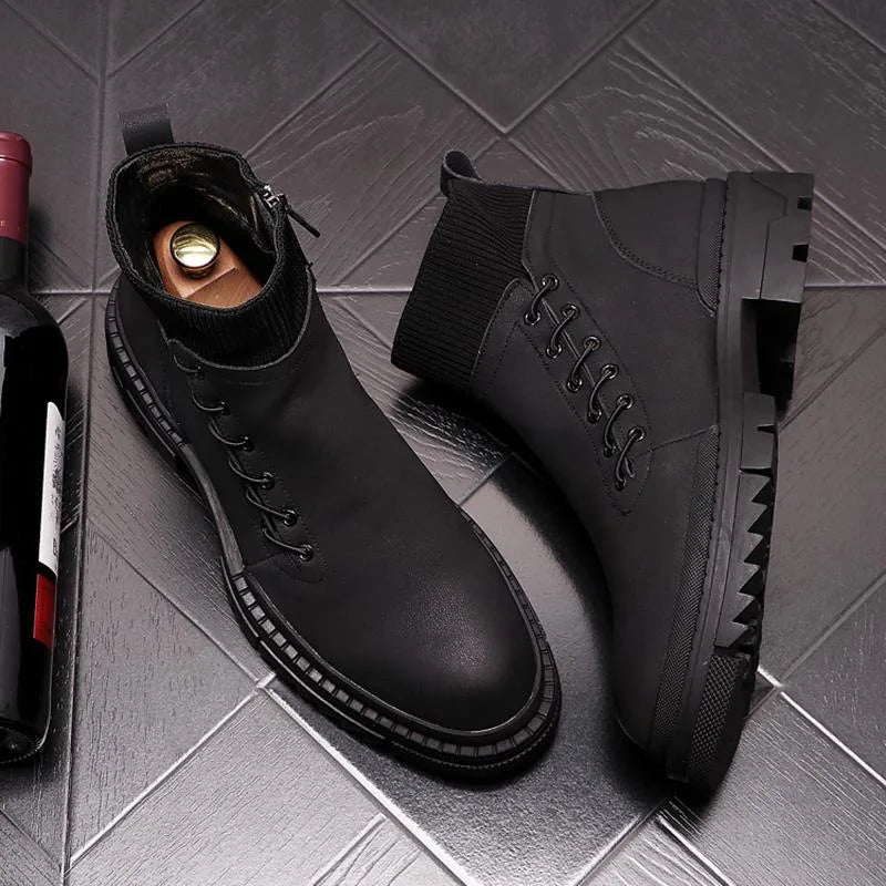 Stivali Chelsea Da Uomo In Pelle Con Plateau Per Party E Discoteca Scarpe Alla Caviglia Eleganti