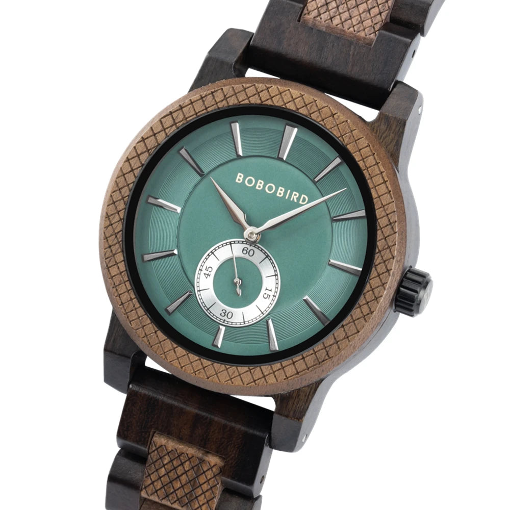 BOBOBIRD Orologio In Legno Da Uomo Personalizzato Nome Testo Sulla Custodia Posteriore Orologio Quarzo Scatola Regalo