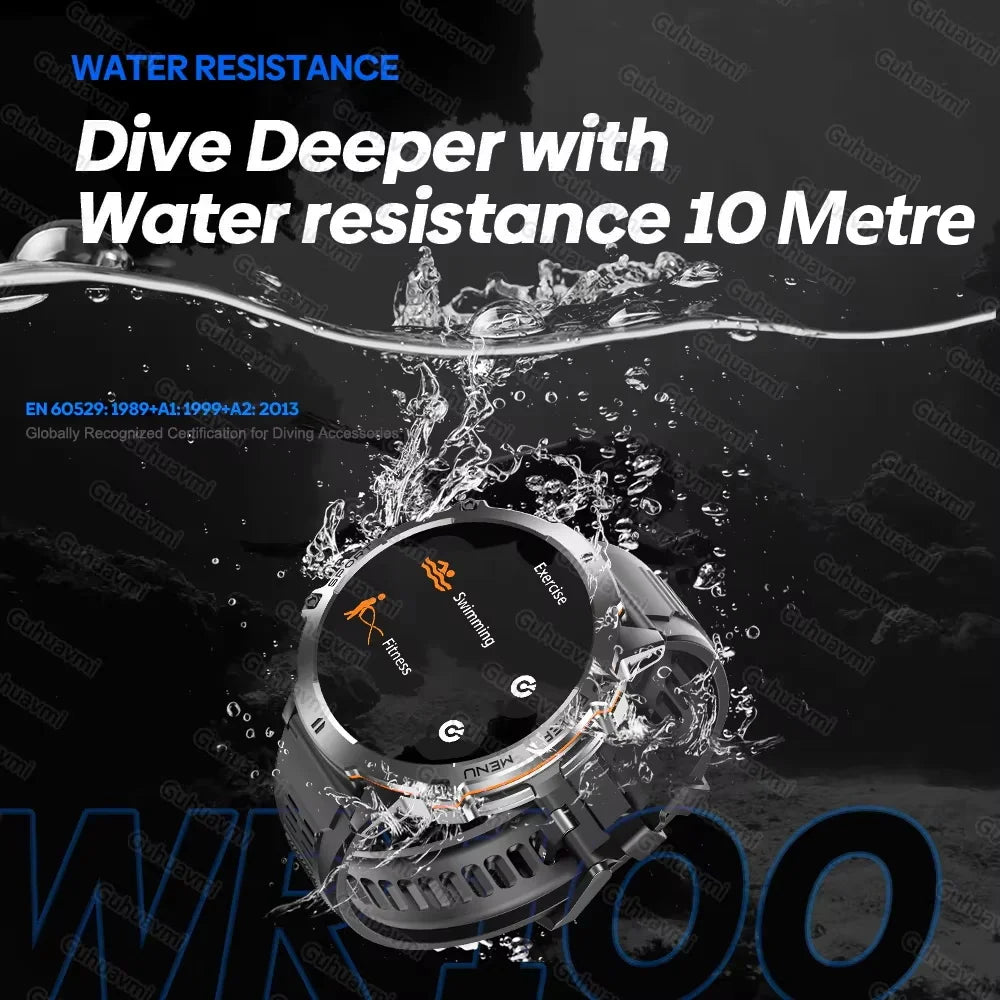 Smartwatch Da Uomo Militare T Rex 3 2025 HD AMOLED Chiamata Bluetooth Impermeabile 10 ATM 1000mAh Fitness All Aperto