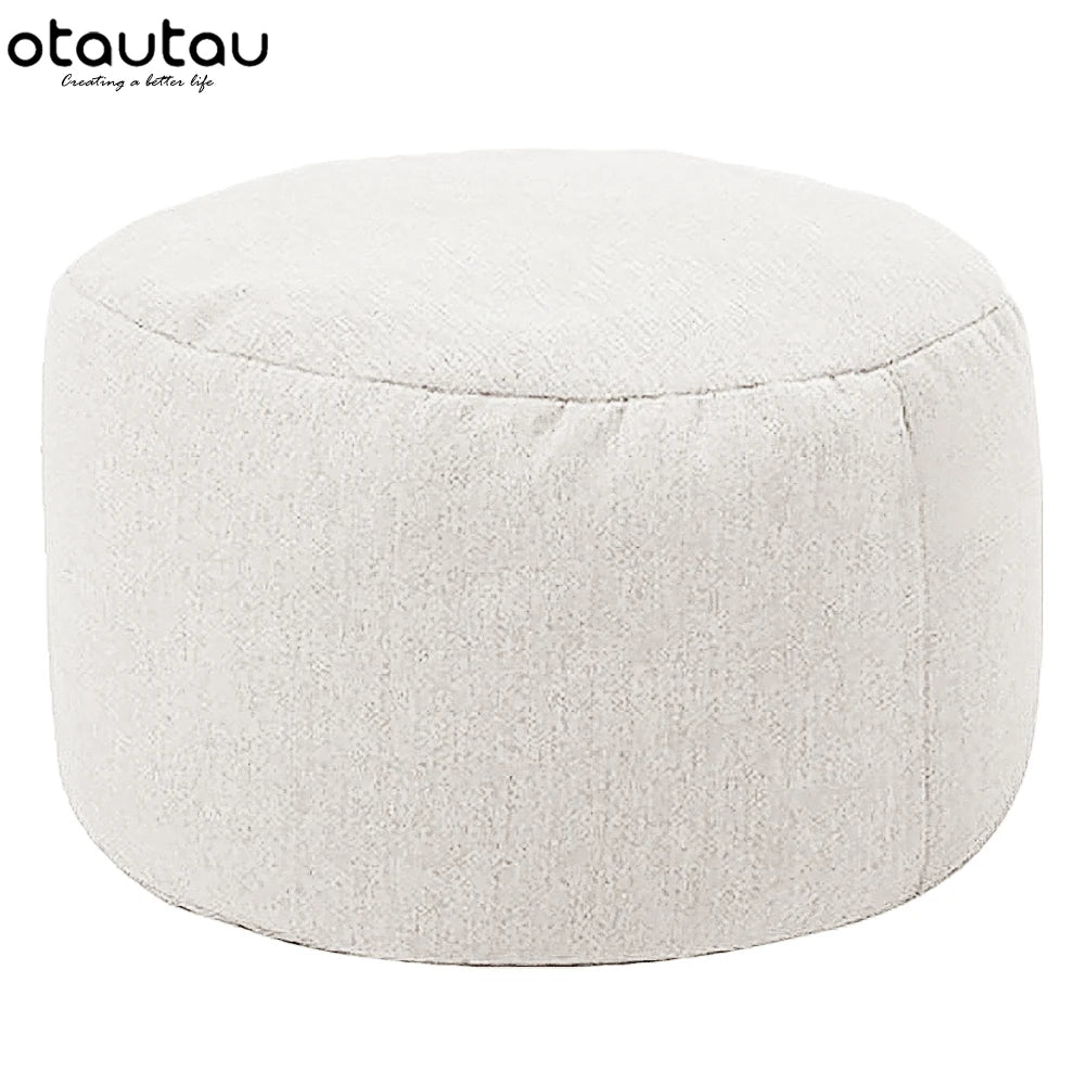 Sgabello Rotondo Diametro 30 Cm Altezza 20 Cm Pouf In Lino Ottomano Con Imbottitura Poggiapiedi Tatami Futon Puff JD001