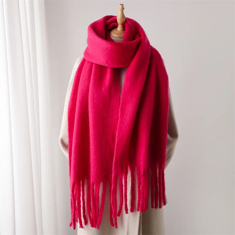 Sciarpa Invernale Per Donna Cashmere Caldo Pashmina Morbida Grande Scialle Con Nappa Poncho Lungo Echarpe