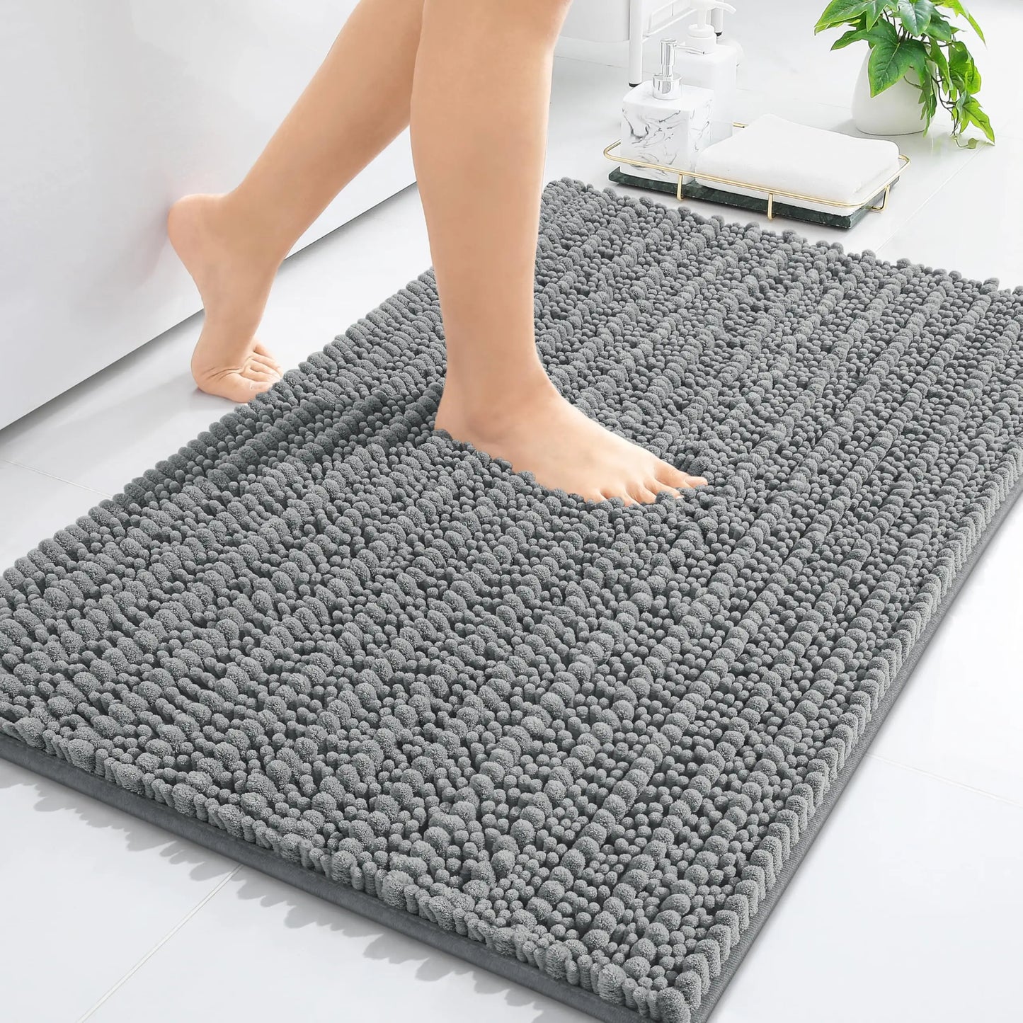 Kitinjoy Tappetino Da Bagno Lusso Assorbente Morbido E Spesso In Peluche Antiscivolo Grande Per Doccia