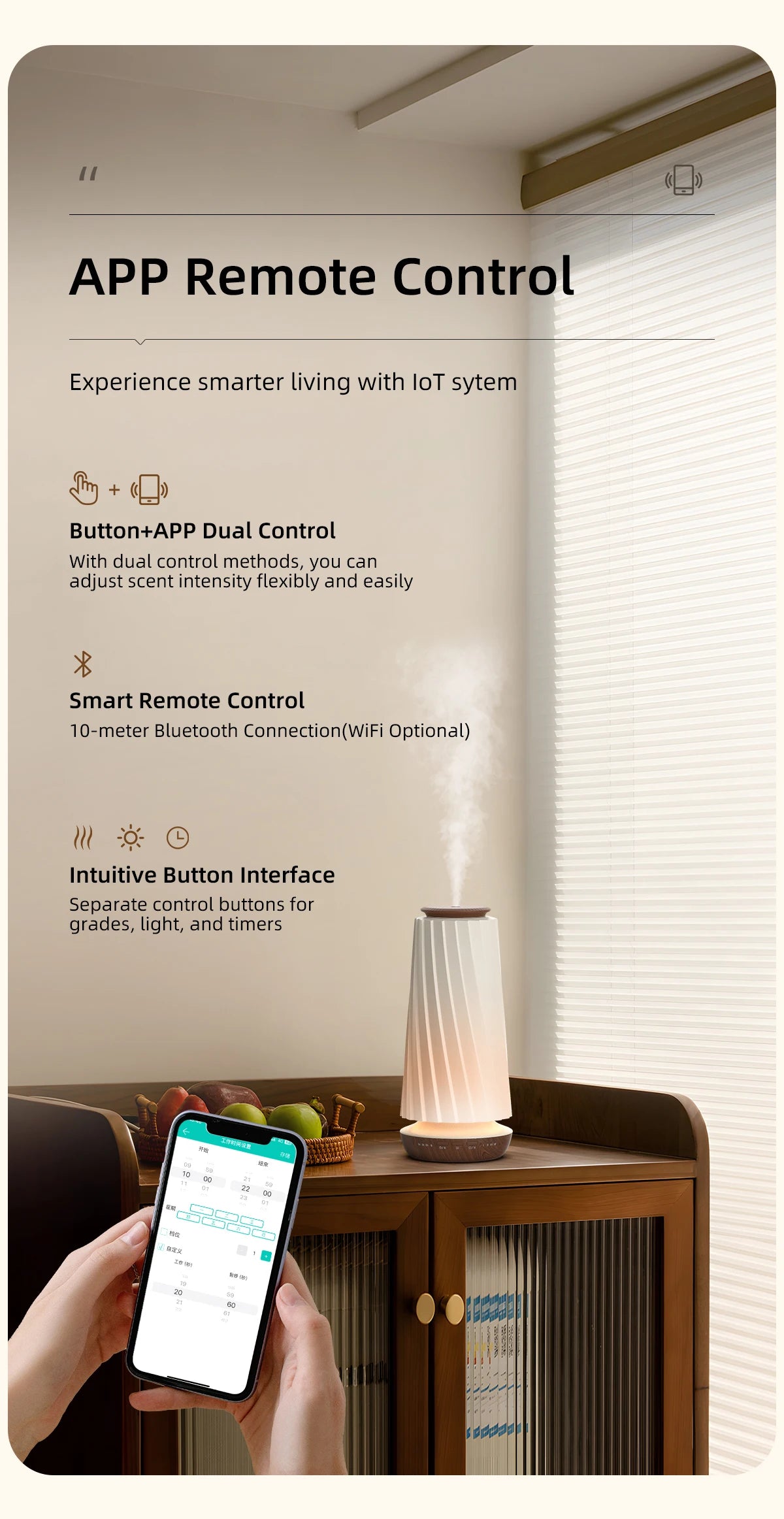 Diffusore Di Profumo Bluetooth Intelligente Con Aromi Per Ambienti Luce Notturna Automatico Per Ufficio E Casa