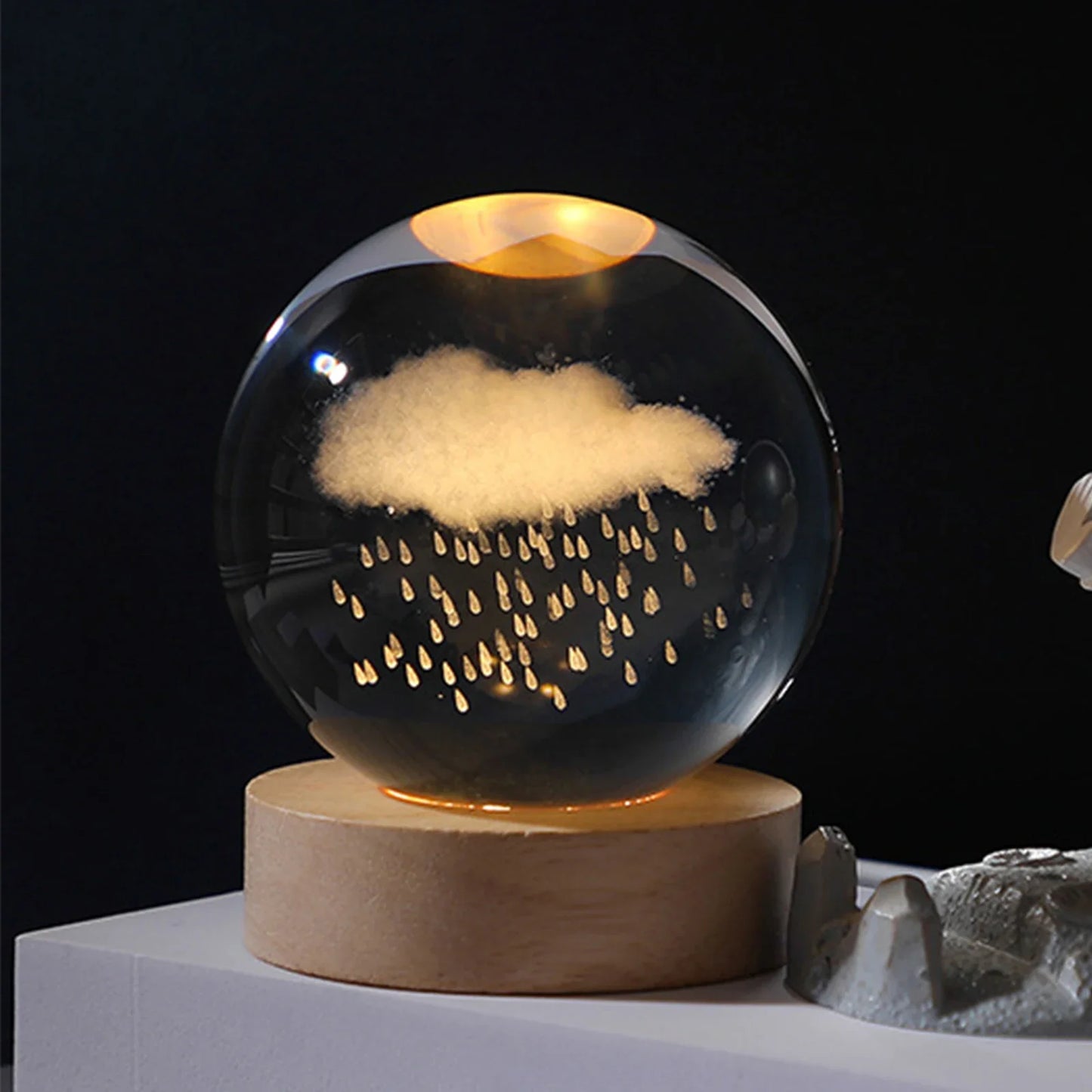 Luci Notturne Con Sfera Di Cristallo Lunare 3D Galassia Astronauta Illuminazione Laser Intaglio Regalo Di Compleanno