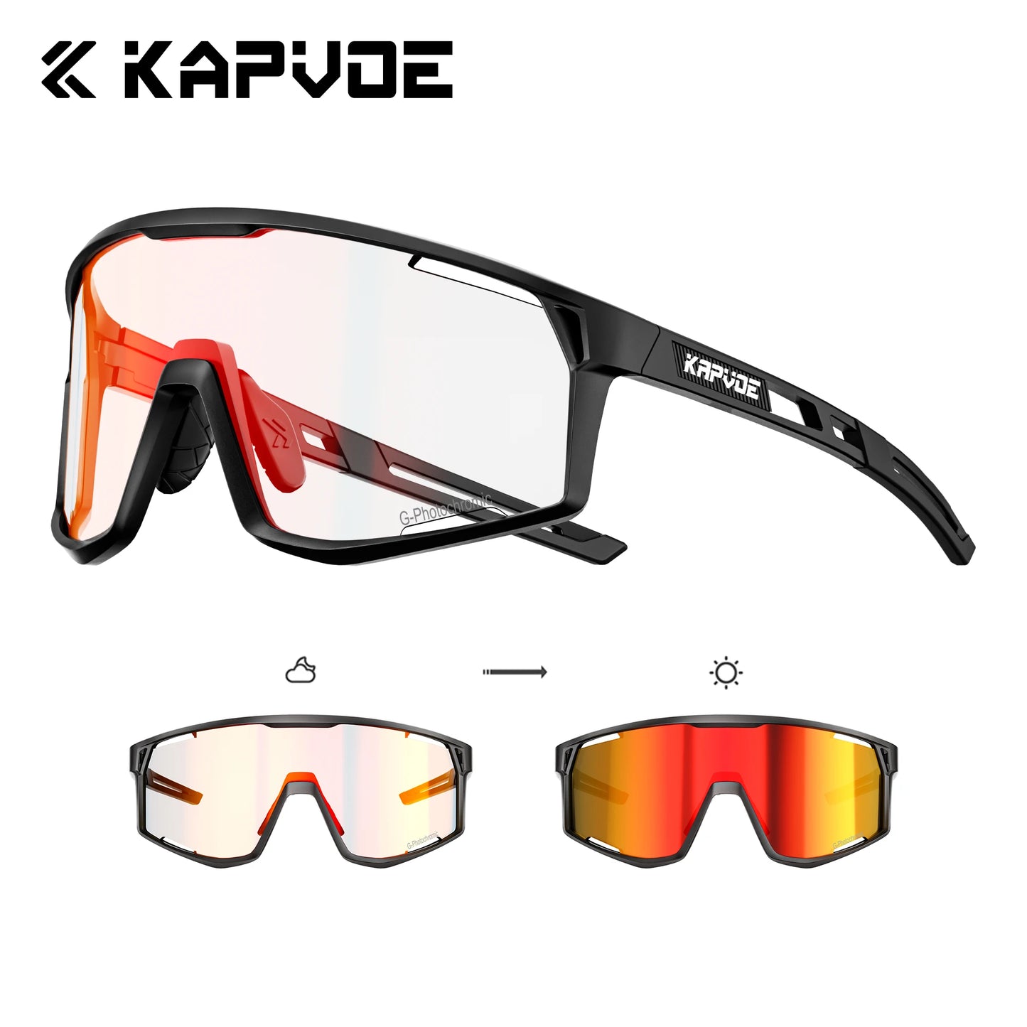Kapvoe Occhiali Da Sole Fotocromatici Per Ciclismo UV400 Uomo Donna Esterni MTB Strada Escursionismo Occhiali Da Bici
