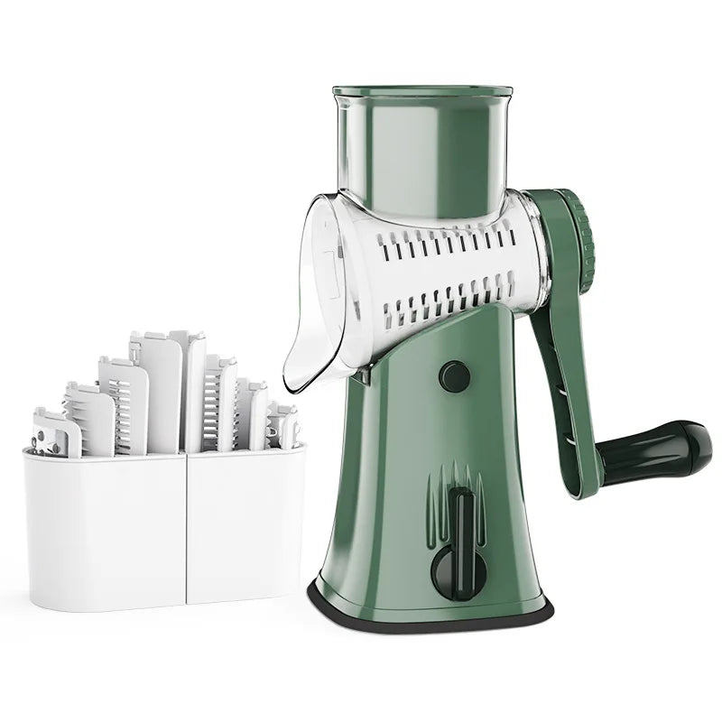 LMETJMA 5 In 1 Grattugia Rotante Per Formaggio Verdura Mandolino Julienne Affettatrice Waffle Cutter Noci Chopper JT247