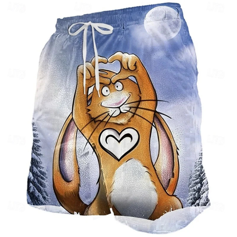Pantaloncini Da Mare Uomo Con Stampa 3D Squalo E Motivo Foglia Di Pappagallo Costume Da Bagno Sportivo