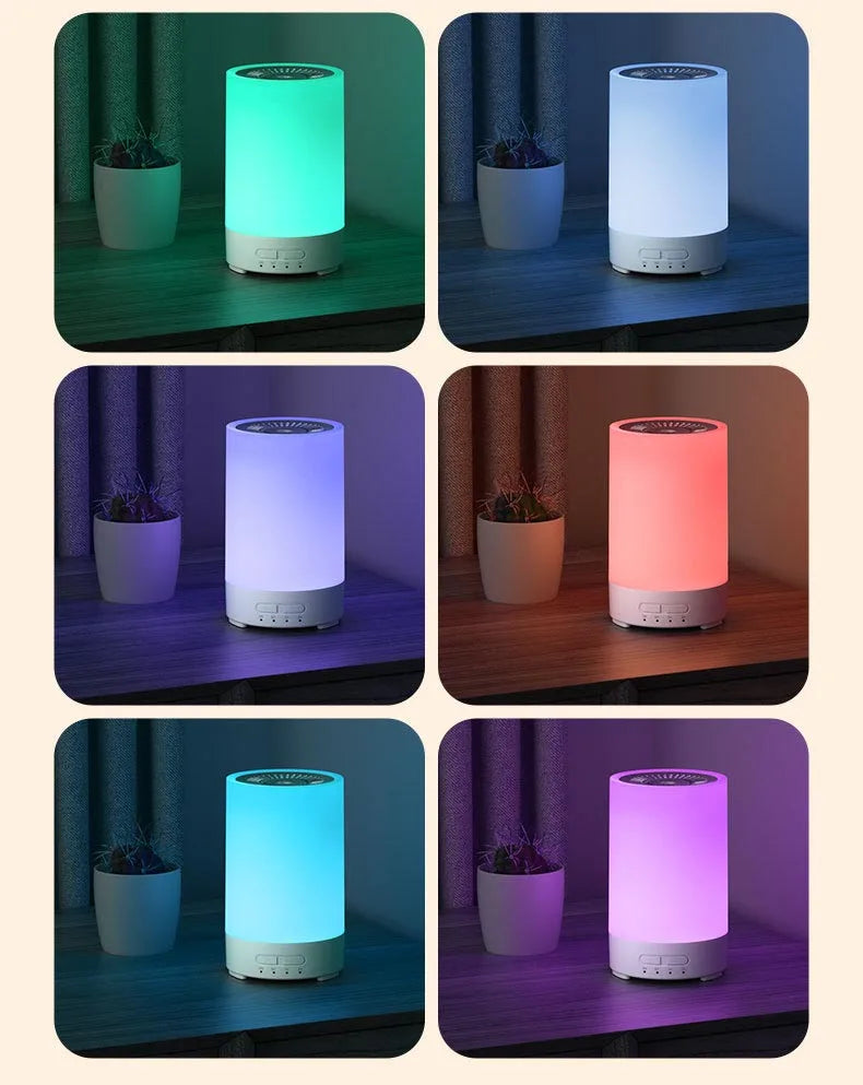 Umidificatore Diffusore Di Oli Essenziali Con Venature Del Legno Spruzzatore Automatico LED Per Profumo Camera Da Letto