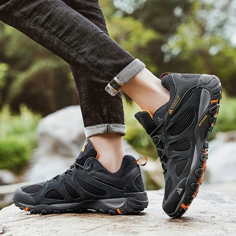 Hikeup Scarpe Da Uomo Traspiranti Da Trekking All'aperto Antispruzzo Mountain Climbing Sport Sneaker Da Trekking