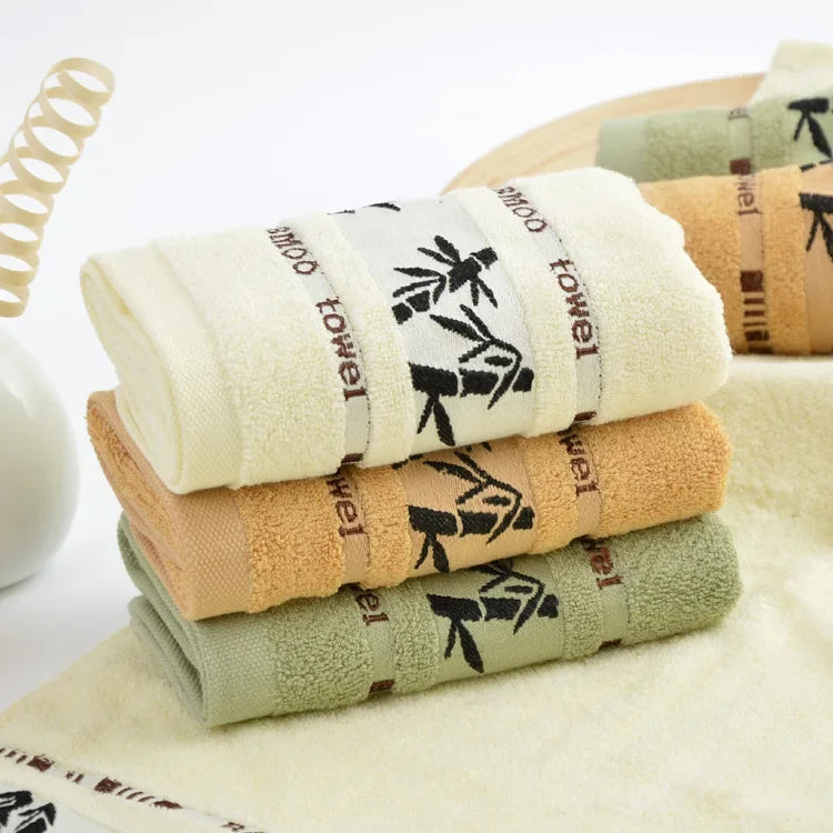 Set Di Due Asciugamani Da Bagno In Fibra Di Bambù 34x74 cm E 70x140 cm Per Viso E Mani Lavabili In Lavatrice