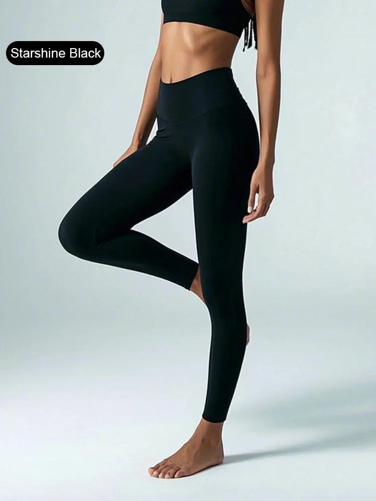 Pantaloni Da Yoga Vita Alta Per Donne Elasticizzati Quattro Direzioni Asciugatura Rapida Per Corsa Ciclismo Palestra