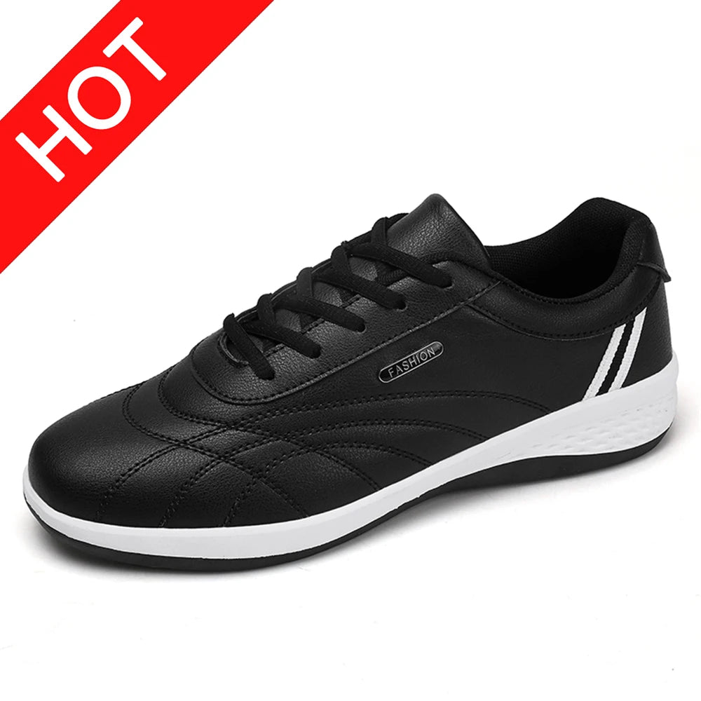 Scarpe Da Uomo Casual In Pelle Stringate Da Passeggio Per Esterni Bianco Nero Taglia 10