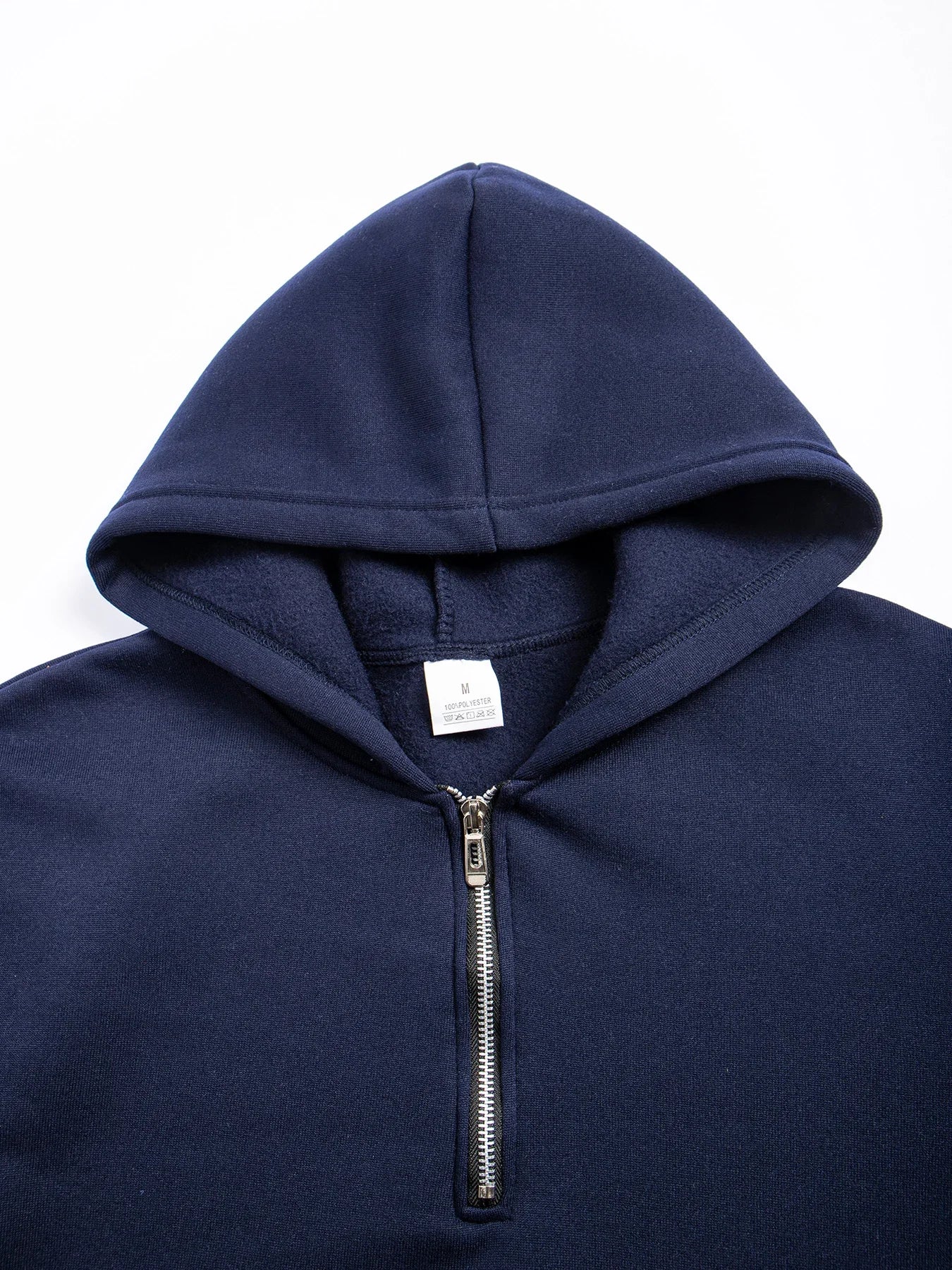 Felpa Con Cappuccio Da Uomo Casual Autunno Calda Solida Con Maniche Lunghe Mezza Cerniera Per Sport Aperto Quotidiano