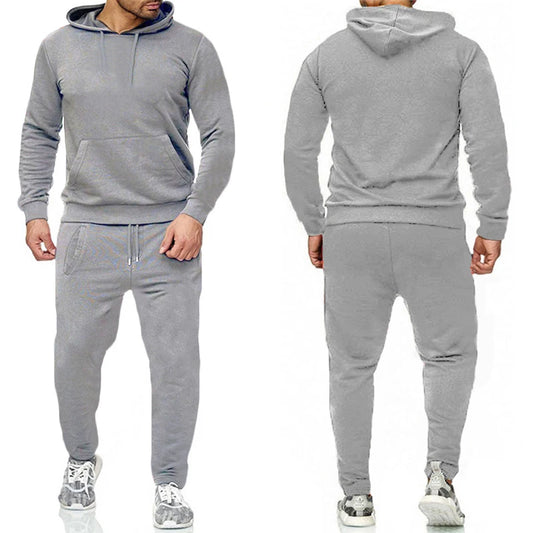 Tuta Sportiva Da Uomo Tinta Unita Felpa Con Cappuccio E Pantaloni Jogging Alta Qualità Casual Quotidiana