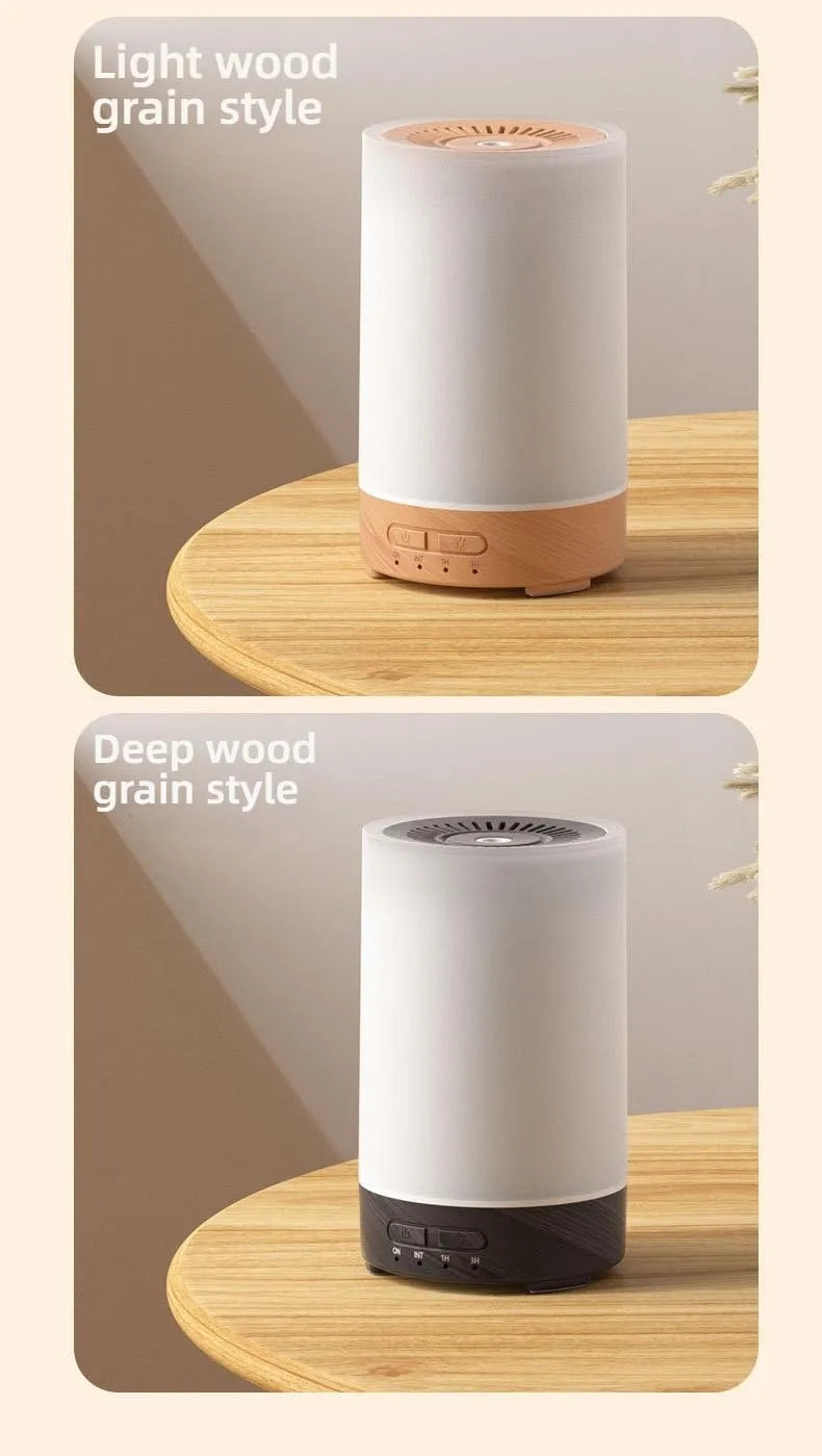 Umidificatore Diffusore Di Oli Essenziali Con Venature Del Legno Spruzzatore Automatico LED Per Profumo Camera Da Letto