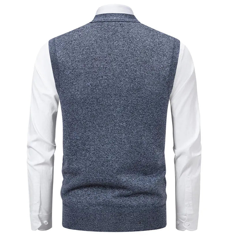 Cardigan Senza Maniche Da Uomo Gilet In Maglia Con Scollo A V Bottoni Argyle Lavorato Con Tasche