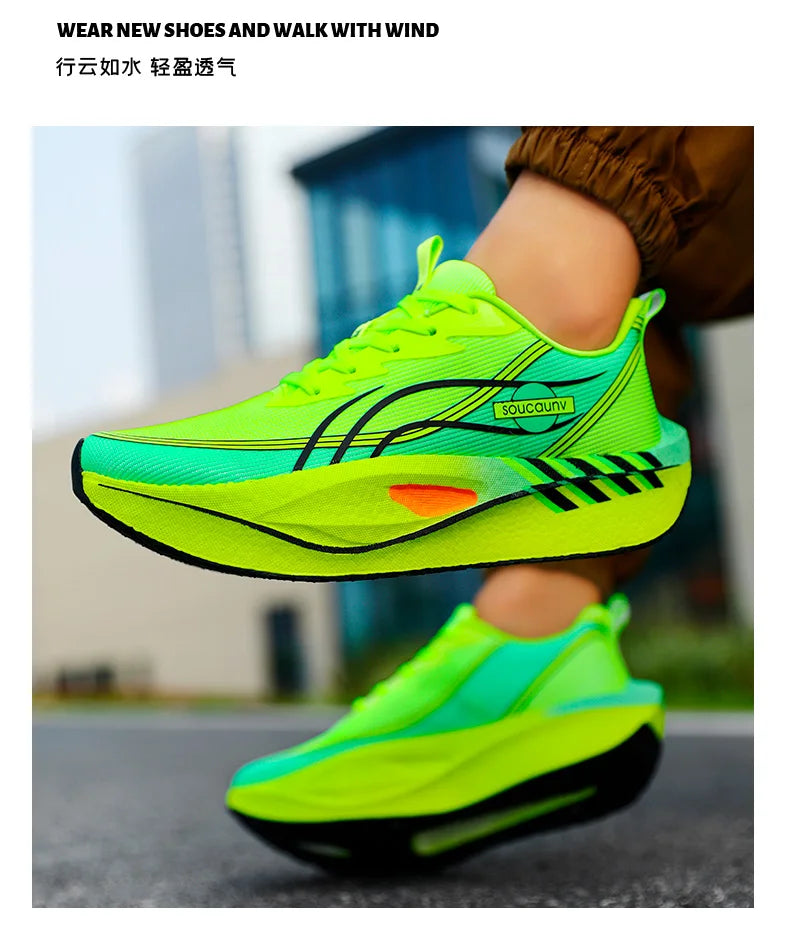 Scarpe Da Corsa Carbon Board Marathon Uomo Donna Traspiranti Leggere Antiscivolo Scarpe Da Ginnastica Atletiche