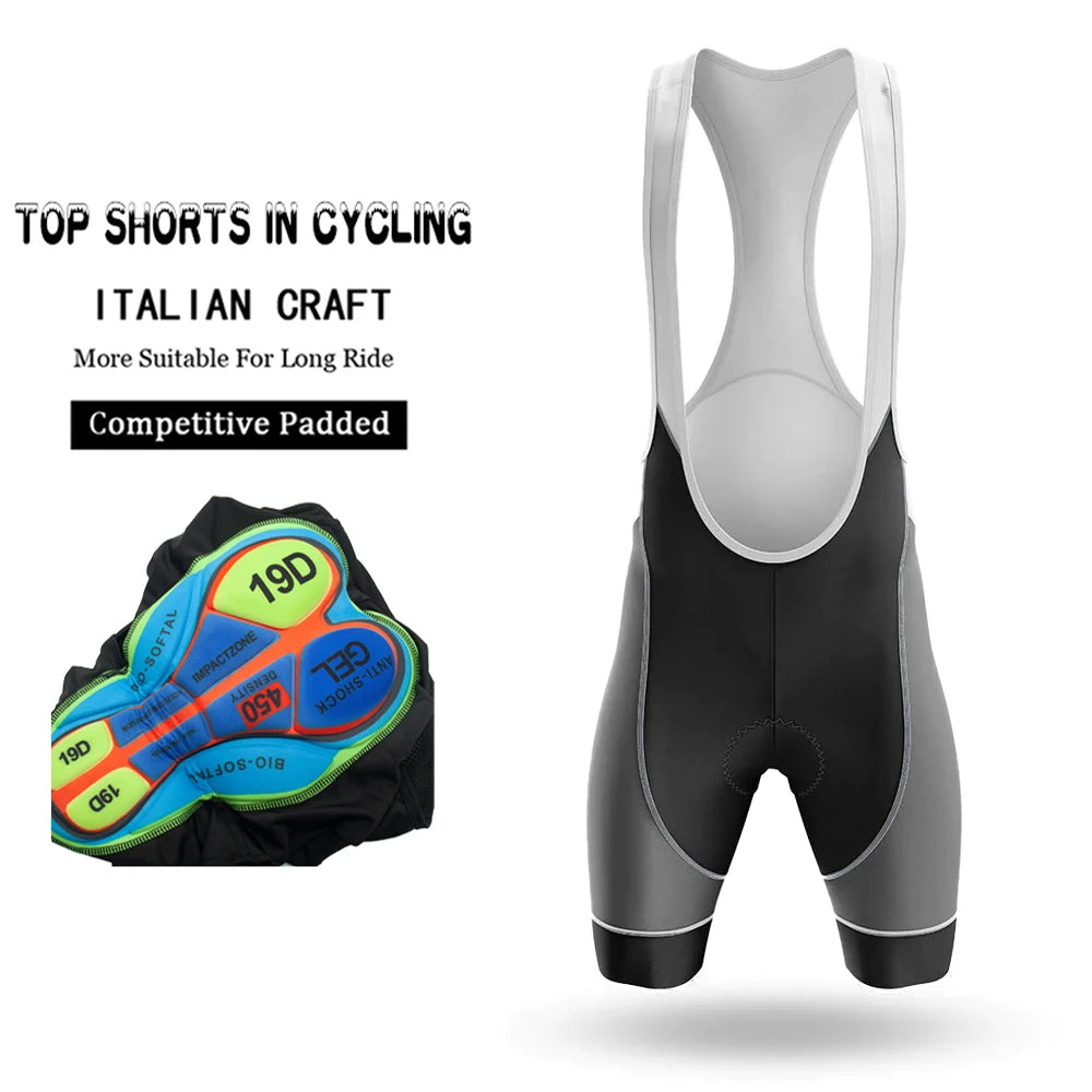 Pantaloncini con Bretelle da Ciclismo Estivi da Uomo Traspiranti con Gel Pad 19D per Mountain Bike