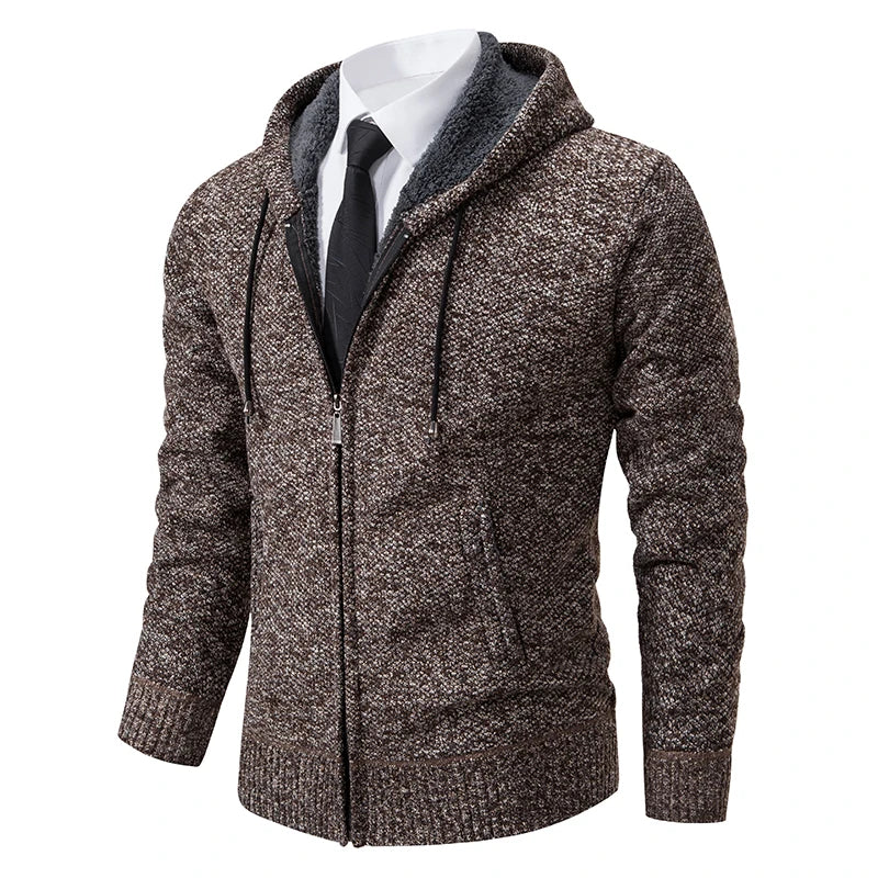Cappotto Sportivo Casual Da Uomo In Jersey Autunno Inverno Con Colletto Alla Coreana E Cerniera Frontale In Pile