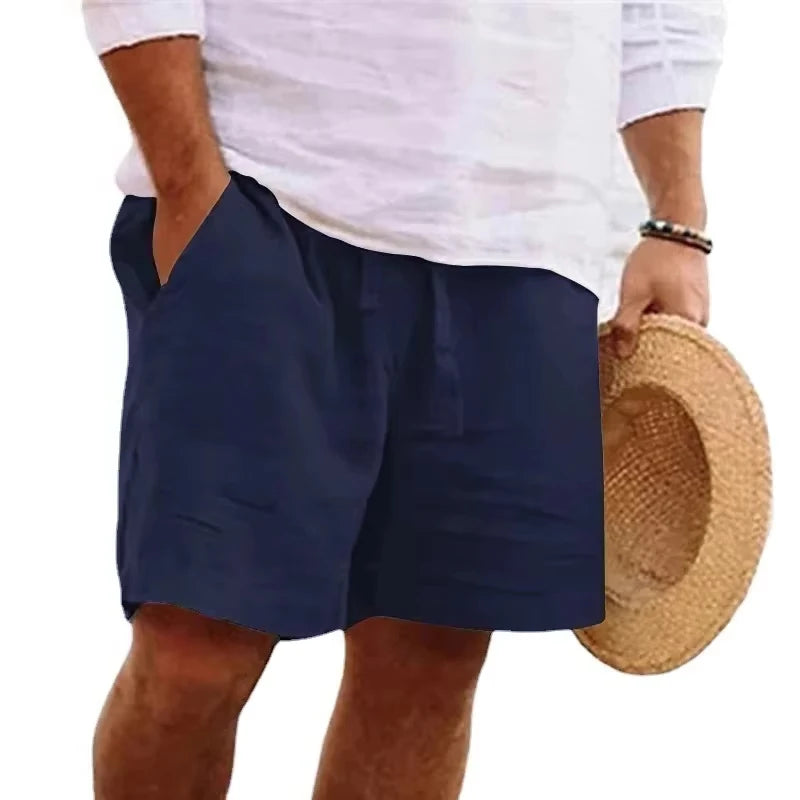 Nuovi Pantaloni Corti Estivi Leggeri Da Uomo In Cotone Tinta Unita Per Spiaggia Outdoor Traspiranti