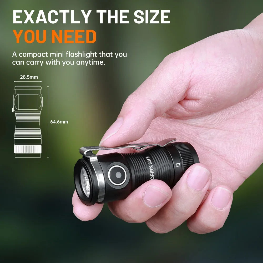 Sofirn Mini SC13 Torcia Elettrica Potente SST40 519A LED 1300lm 18350 Ricaricabile Alto CRI Con Magnetico