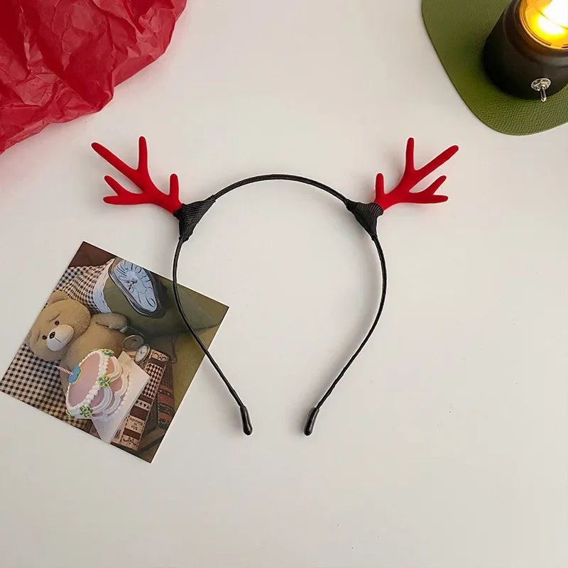 Fascia Natalizia Corna Di Renna Con Fiore Copricapo Per Capelli Per Bambini Adulti Natale Halloween Cosplay