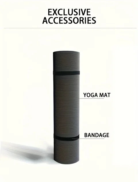 Tappetino Da Yoga NBR Spesso 15/20 Mm Antiscivolo Per Esterni 200x80 Cm Esercizio Palestra Allenamento Fitness