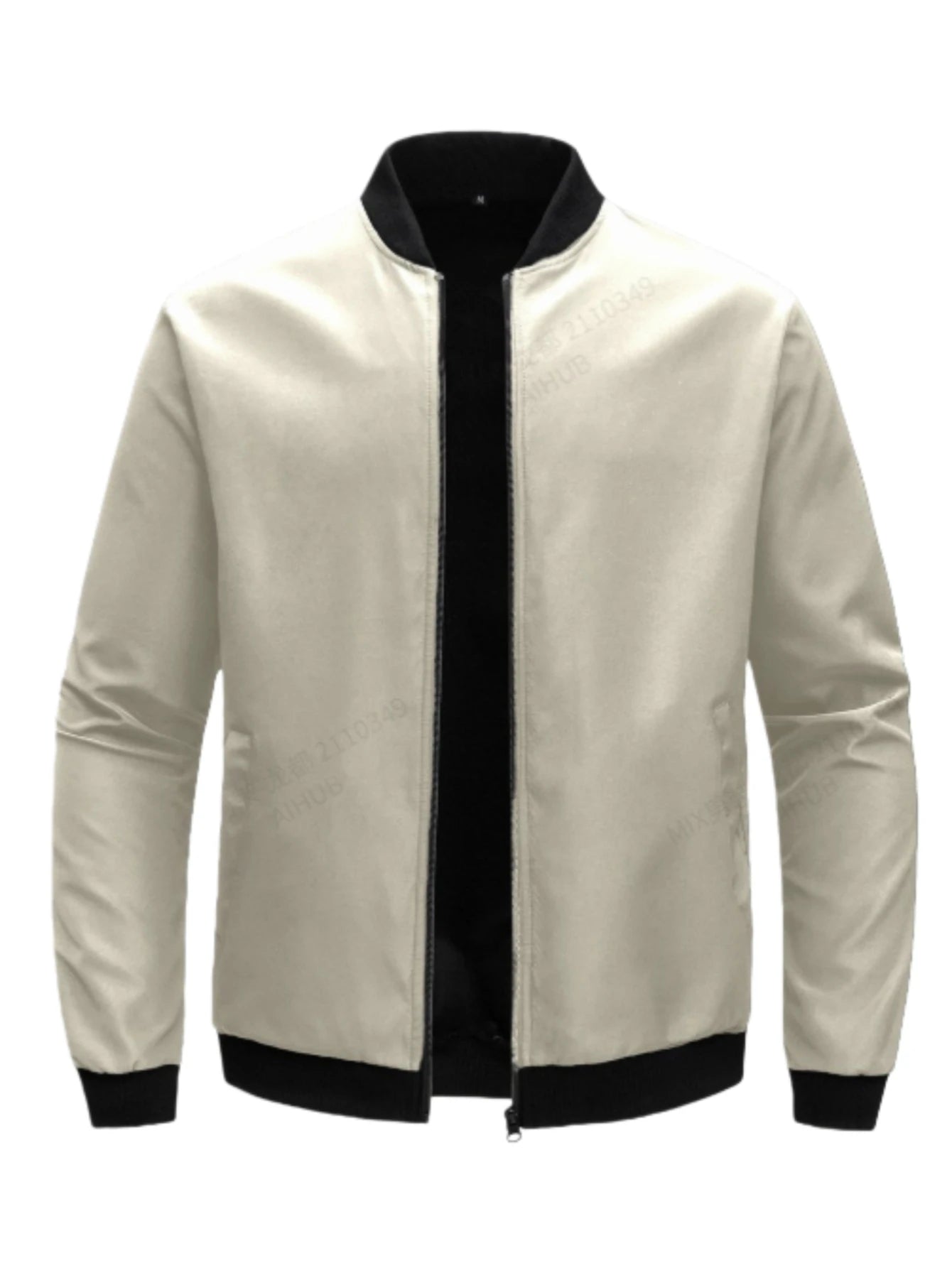 Giacca Uomo Sottile In Tinta Unita 2024 Primavera Autunno Con Colletto Baseball Corto Poliestere Business Casual