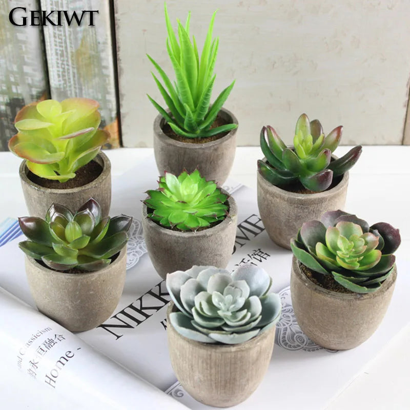 Mini Piante Succulente Artificiali Sempreverdi In Vaso Piccolo Per Ufficio Casa Decorazioni Da Tavolo Fiori Finti