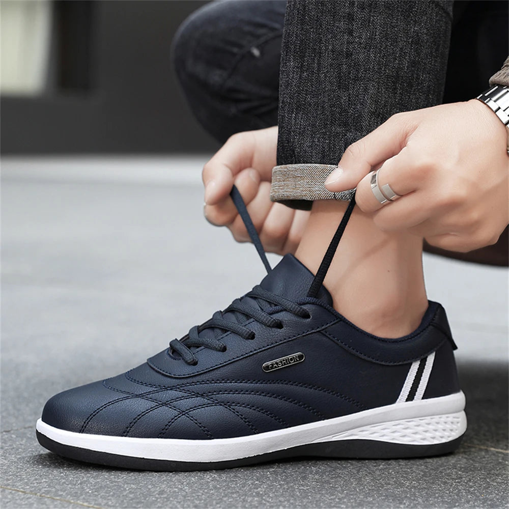 Scarpe Da Uomo Casual In Pelle Stringate Da Passeggio Per Esterni Bianco Nero Taglia 10