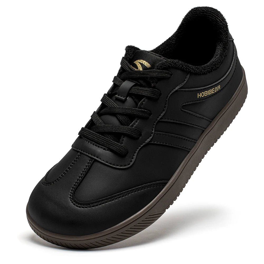 Hobibear Scarpe Da Ginnastica Unisex A Punta Larga In Pelle Artificiale Foderate In Pelliccia Sintetica Retrò Stringate