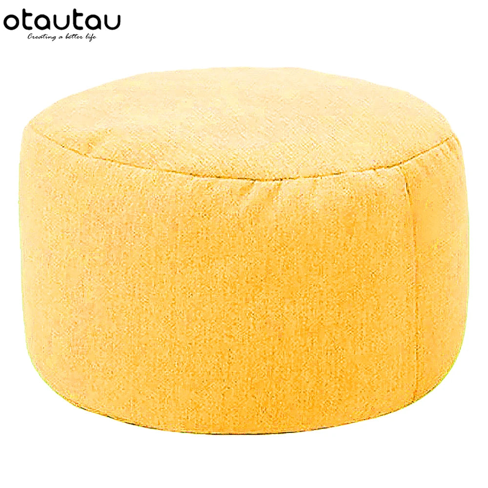 Sgabello Rotondo Diametro 30 Cm Altezza 20 Cm Pouf In Lino Ottomano Con Imbottitura Poggiapiedi Tatami Futon Puff JD001