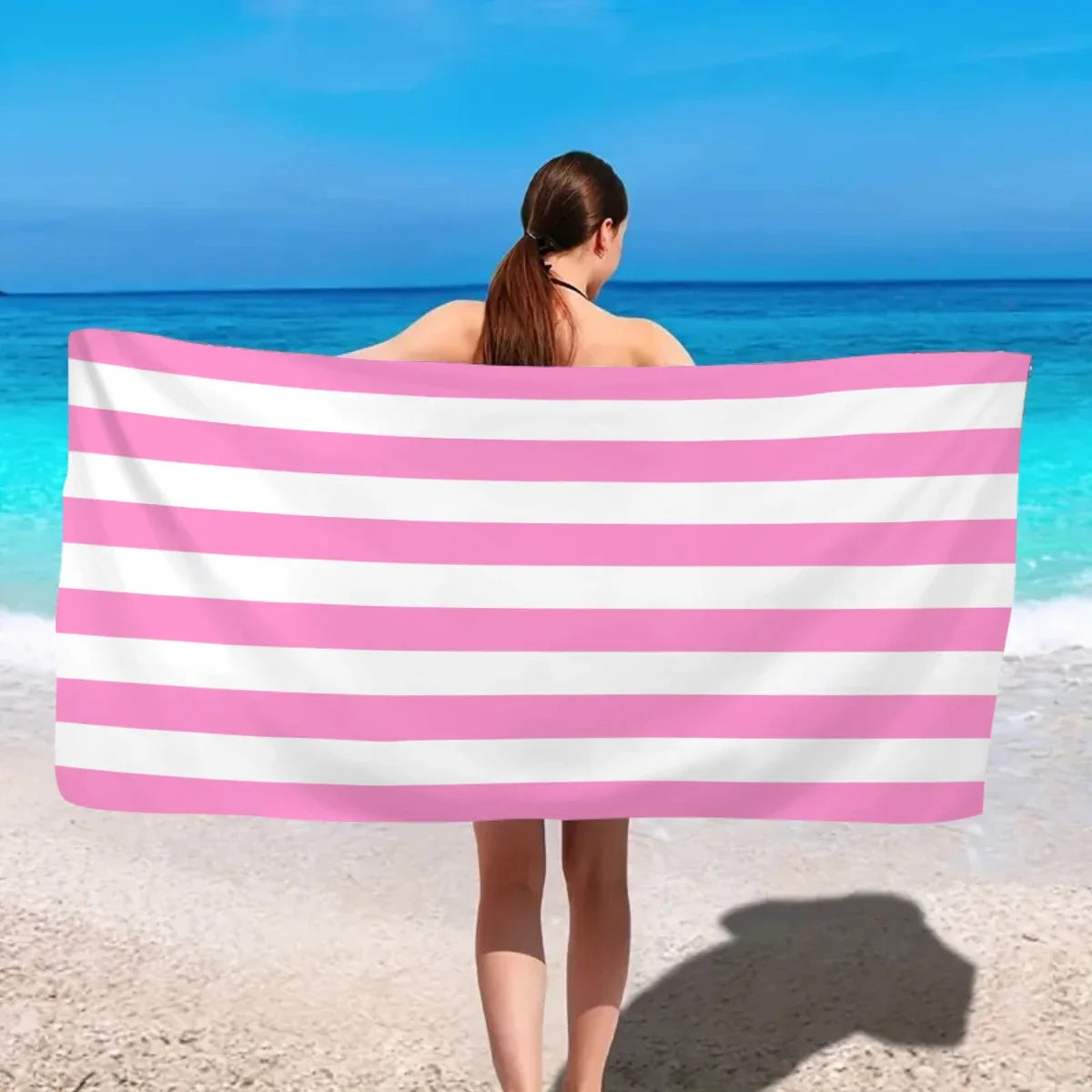 Telo Mare A Righe In Microfibra Ad Asciugatura Rapida Asciugamano Assorbente Per Spiaggia Vacanze Al Nuoto