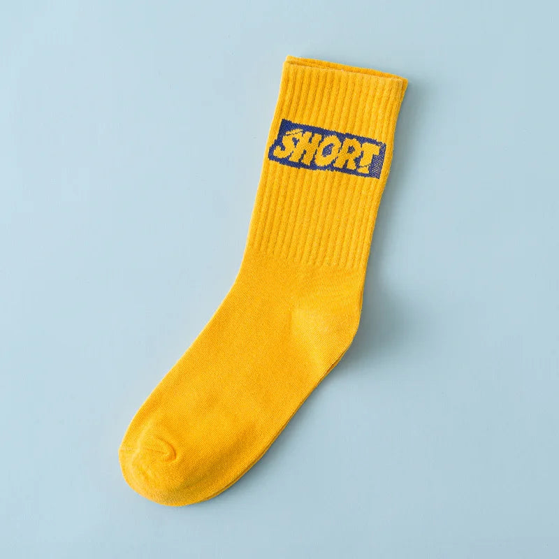 Calzini A Tubo Unisex Multicolore Traspiranti Con Alfabeti Per Sport Hip Hop Street Coppie