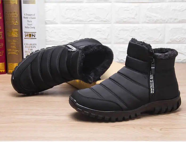 Scarpe Invernali Da Uomo Sneakers Stivali Da Neve Con Cerniera In Cotone Caldo Impermeabili Spedizione Gratuita