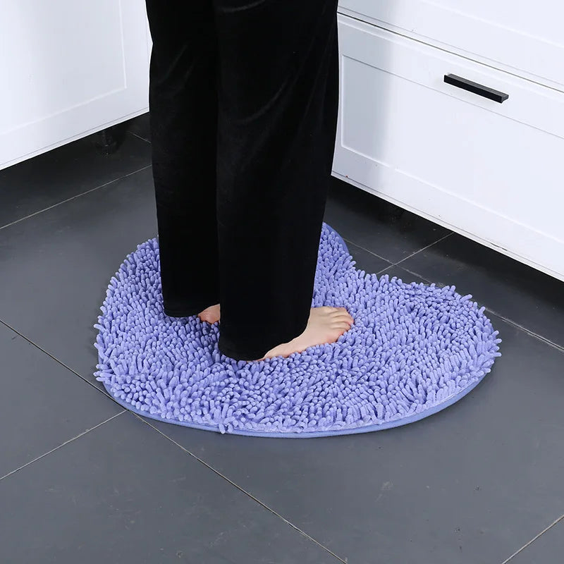 Tappetini Da Bagno Con Cuore In Ciniglia Antiscivolo Assorbente Set Da Bagno Di Lusso Spedizione Gratuita Per Casa
