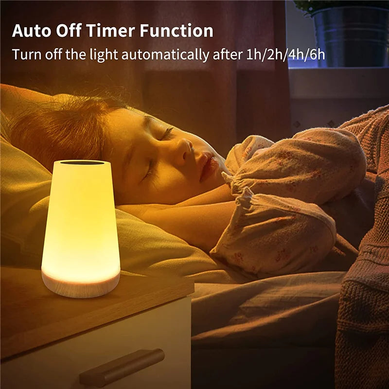 Lampada Notturna RGB Ricaricabile USB Con Telecomando E Touch Dimmerabile Per Comodino E Tavolo Portatile 13 Colori
