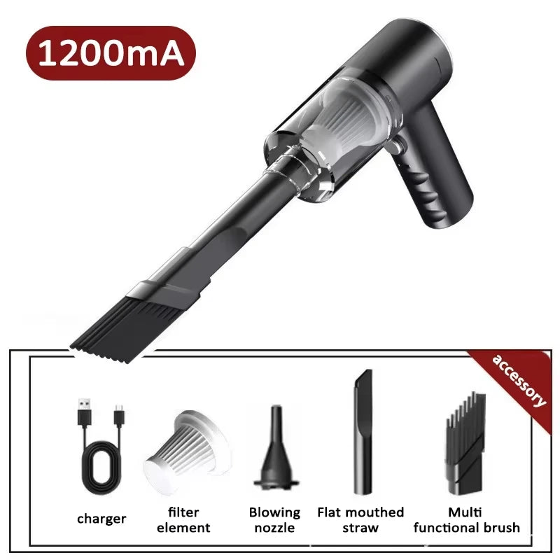 Aspirapolvere Per Auto Senza Fili Potente 2900000 Pa USB Ricaricabile 4 In 1 Portatile Per Automobilisti Soffiante