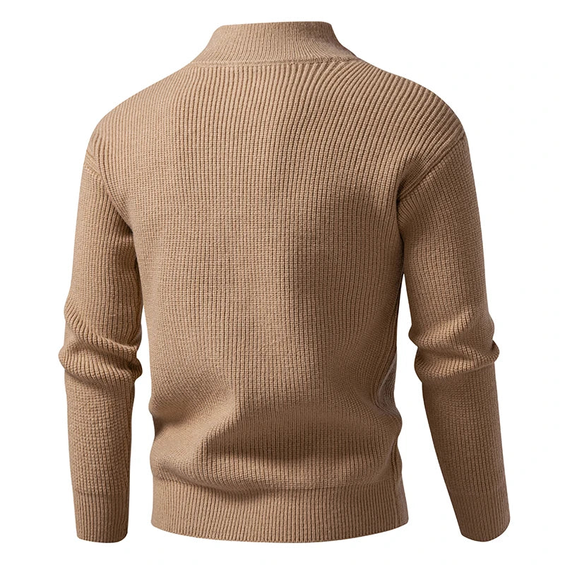 Cardigan Slim Fit Uomo Autunno Inverno Con Zip E Collo Mandarino Caldo Moda Casual