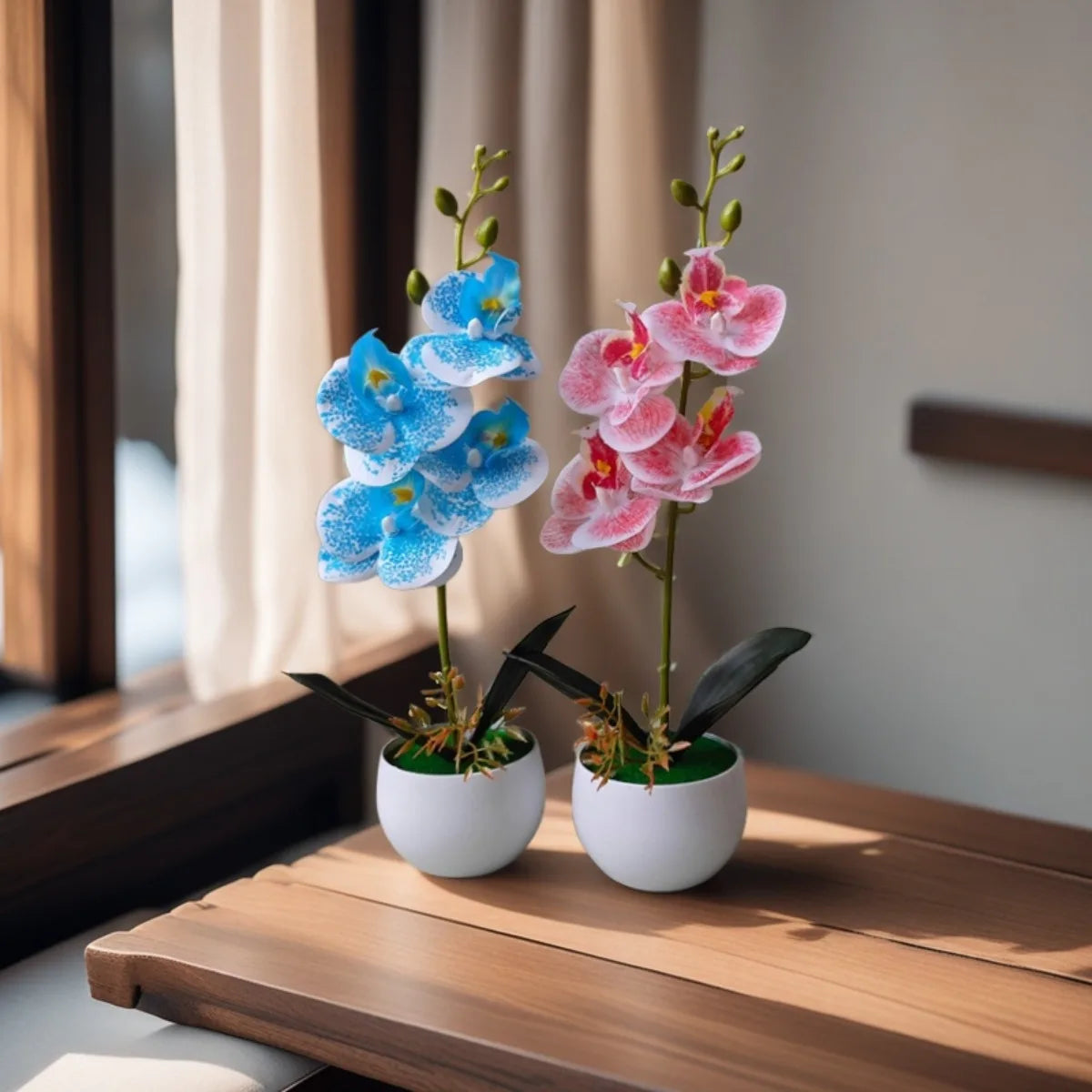 Pianta In Vaso Di Orchidea Artificiale Realistica Con Vaso Di Plastica Per Decorazione Centrotavola Tavolo Per Ufficio