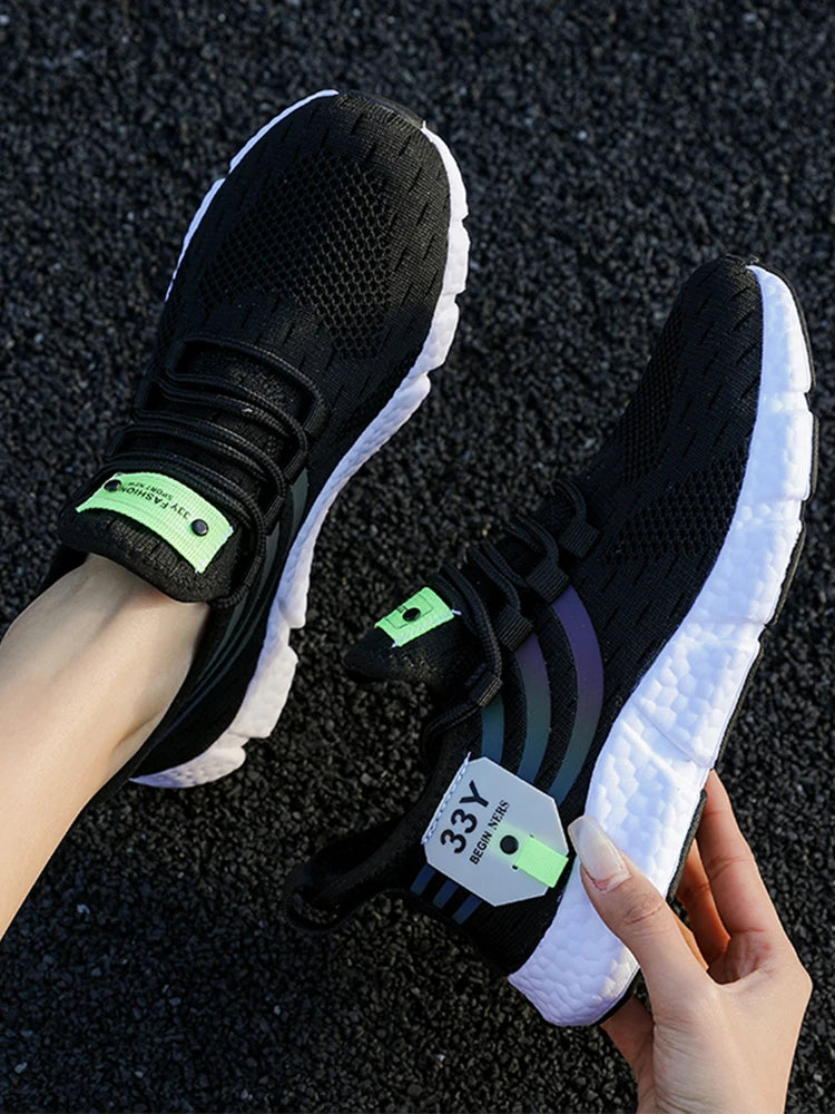 Scarpe Sportive Da Uomo Leggere E Traspiranti Sneakers Da Corsa Nere In Mesh Esterni Scarpe Da Passeggio Atletiche