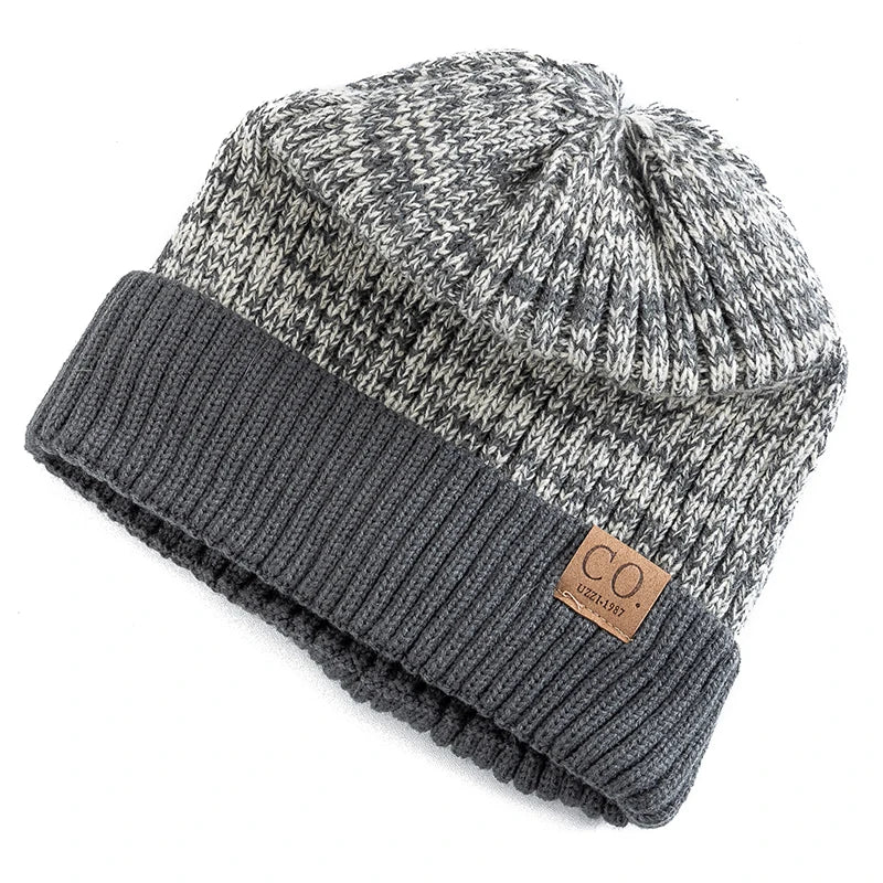 Nuovi Cappelli Invernali Unisex Bicolore Con Fodera In Pelliccia Berretto Caldo Lavorato A Maglia Per Uomo E Donna