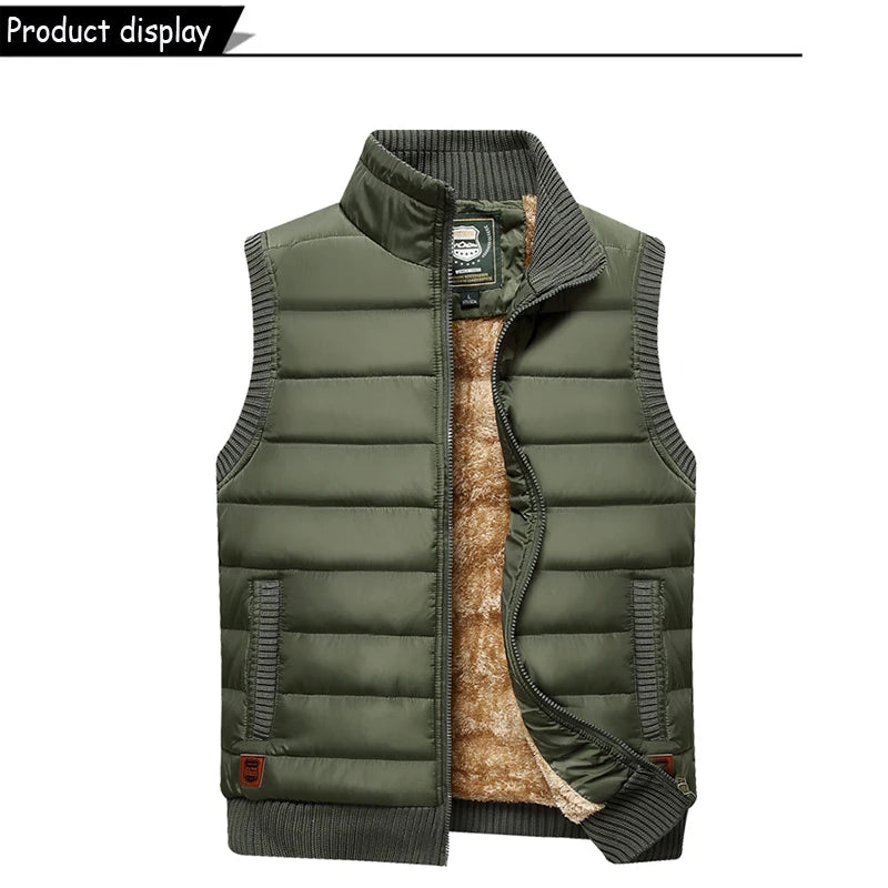 Uomo 2024 Inverno Senza Maniche Gilet Con Colletto Alla Coreana Antivento Caldo Autunno Tinta Unita Casual Outdoor
