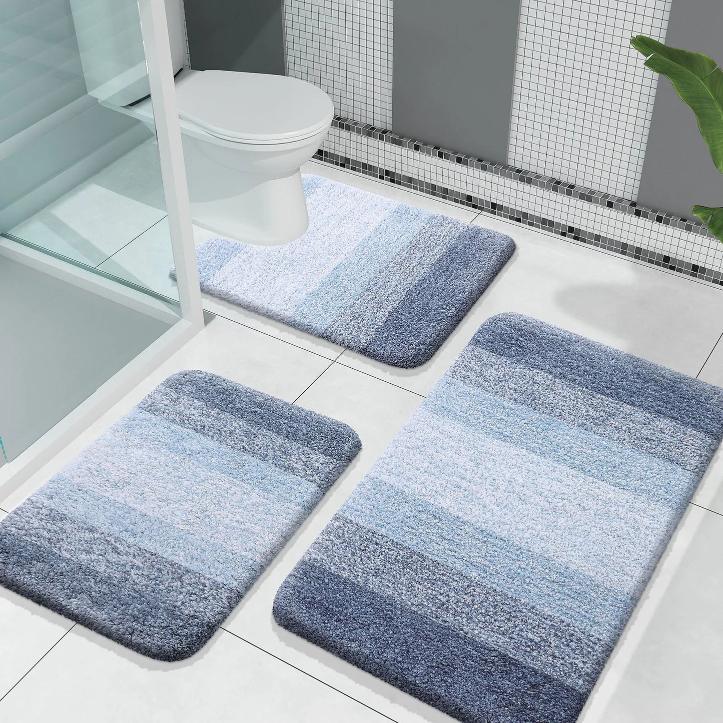 Kitinjoy Tappeto Da Bagno In Microfibra Assorbente Morbido Antiscivolo Shaggy Lavabile In Lavatrice