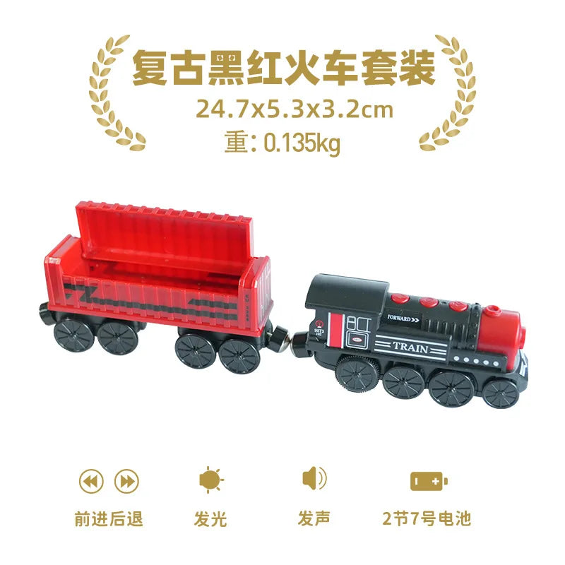 Set Trenini Elettrici Per Ferrovia In Legno Pista Del Treno Regalo Di Natale Per Bambini