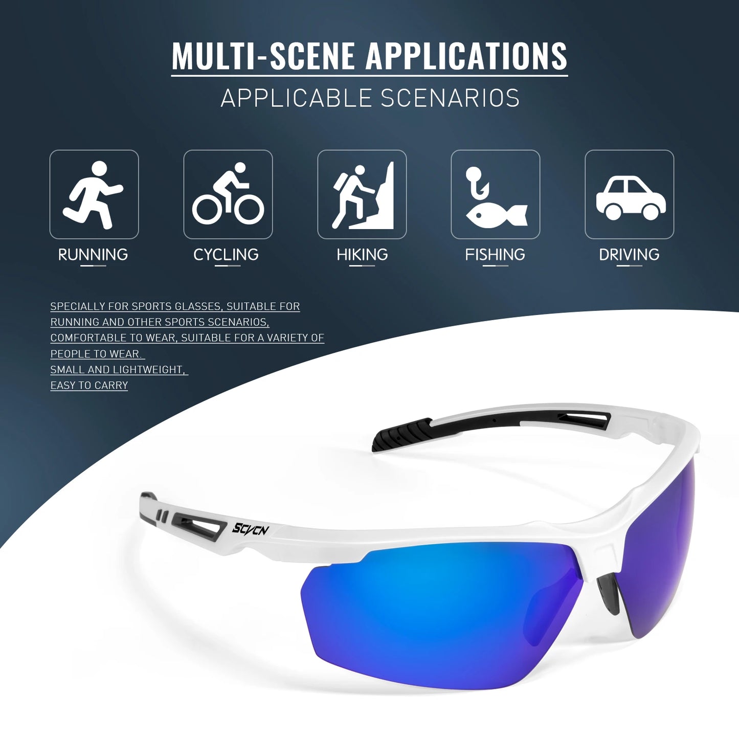 Occhiali Da Ciclismo Polarizzati SCVCN UV400 Uomo Donna MTB Sportivi Occhiali Da Sole Promozione Basso Prezzo