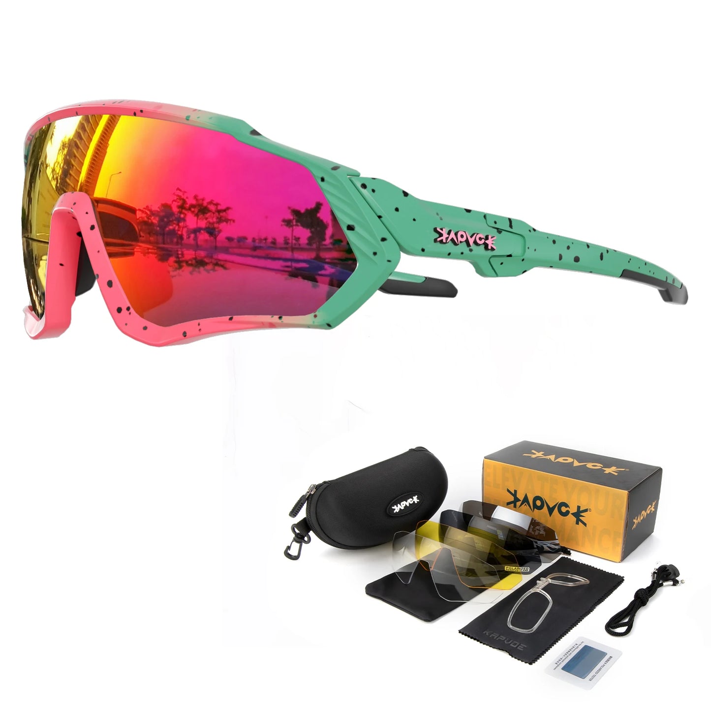 Occhiali Da Ciclismo Polarizzati Kapvoe UV400 Con 5 Lenti Intercambiabili Per Uomo E Donna Unisex Sportivi Da Esterno