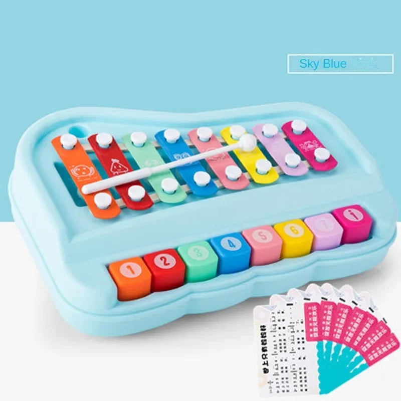 Xilofono A 8 Note E Pianoforte Montessori Per Bambini 2 In 1 Educativo Da Viaggio