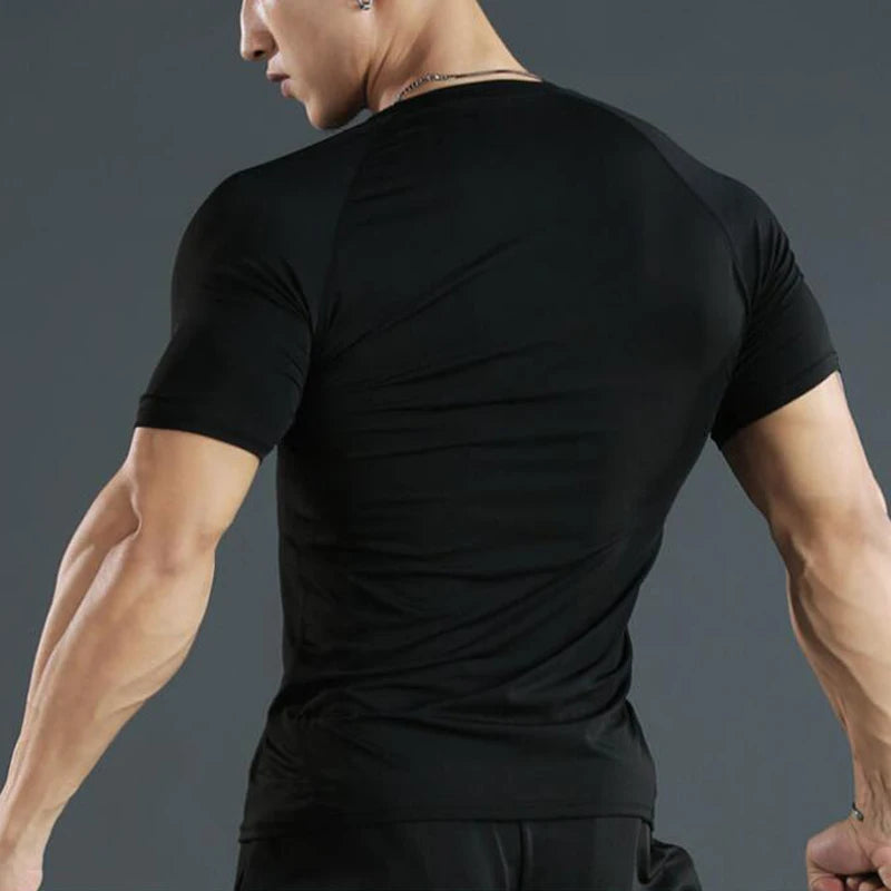 Maglietta Uomo Compressionata Da Corsa A Maniche Corte Per Allenamento Fitness E Jogging Rashguard Ad Asciugatura Rapida